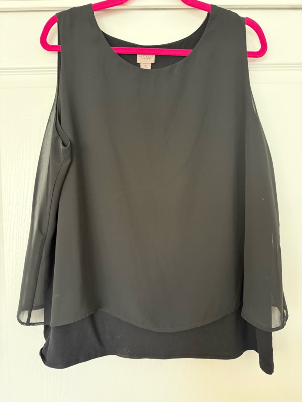 Easy wear by Chico’s Chiffon Overlay Sleeveless Tunic - Black